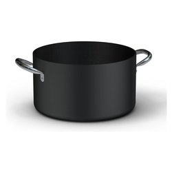 Casseruola Alluminio antiaderente (20cm) manici inox PROFESSIONALE SERIE 6000 Nero 6018 20