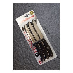Set coltelli bistecca Inox 6 pz lama dentata 11,5 cm INTEGRALE Nero 112FTBV6N