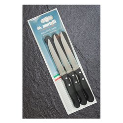 Set coltelli bistecca Inox 6 pz lama dentata 11,5 cm RIVETTATA Nero 112RBV6N