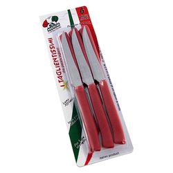 Set coltelli bistecca Inox 6 pz lama dentata 11 cm I TAGLIENTISSIMI Rosso 43TFB06R