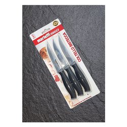 Set coltelli bistecca Inox 3 pz lama dentata 11 cm LADY Nero 1225TPB03N