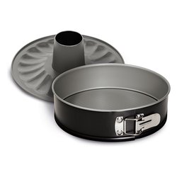 Stampo Inox Ciambella fascia apribile 2 fondi (24cm) HAPPY HOUR Nero e Grigio 05024HEE