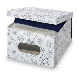 Scatola salvaspazio con oblò (39x50x24cm) BON TON Bianco e Grigio 916060