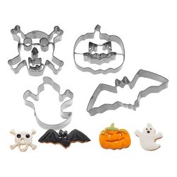 Formine biscotti 4 pz Halloween Assortiti Acciaio 045879