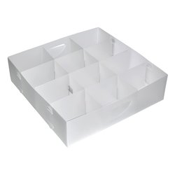 Scatola salvaspazio Organizer cassetto 12p (30x30x8cm) Bianco traslucido 911000