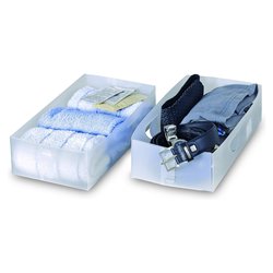 Scatola salvaspazio Medium 2 pz (15,5x30x8cm) Bianco traslucido 911010