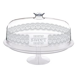 Alzata (26x21cm) con coperchio dolci HOME SWEET HOME 1396