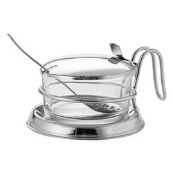 Formaggiera Inox (10x8cm) Nouvelle Cuisine con cucchiaino Cromo 50943400