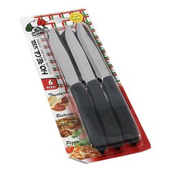 Set coltelli bistecca Inox 6 pz lama dentata 11,5 cm HO.RE.CA Nero 28HB06N