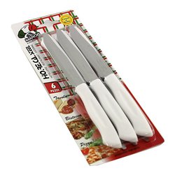 Set coltelli bistecca Inox 6 pz lama dentata 11,5 cm HO.RE.CA Bianco 28HB06B