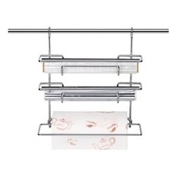 Porta rotolo barra sottopensile (33x19x36cm) 3P MONTI Cromo 900056