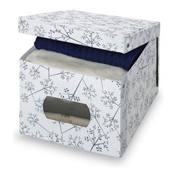 Scatola salvaspazio con oblò (42x50x31cm) BON TON Bianco e Grigio 916050