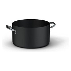 Casseruola Alluminio antiaderente (28cm) manici inox PROFESSIONALE SERIE 6000 Nero 6018 28