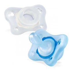Gommotto bimbo Dual Soft (2-6m) silicone 2 pz PHYSIOFORMA Trasparente e Azzurro 7308861