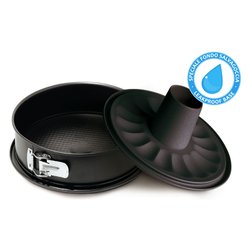 Stampo Inox Ciambella fascia apribile 2 fondi (26cm) GARDENIA Nero 85026E