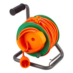 Avvolgicavo elettrico 1P Garden Arancio e Verde H05VV-F 2x1,5 mmq 15m PP2702