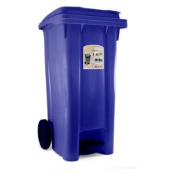 Bidone carellato (120Lt) con pedale URBAN ECO SYSTEM Blu 25703