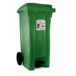 Bidone carellato (120Lt) con pedale URBAN ECO SYSTEM Verde 25701
