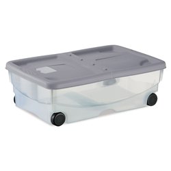 Contenitore (26Lt) Mario con ruote STEFANBOX Stone grey 13004