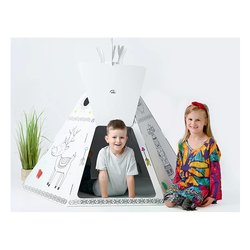 Tenda giocattolo Colorabile Paper Tipì Tent Bianco (126x122x141 cm) 5002 B