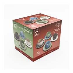 Set tazzine caffè ceramica con piatto 4 pz HELIOS Colori assortiti Art 48