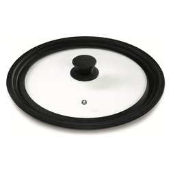 Coperchio pentola Vetro multidiametro 24-26-28 mm con foro vapore BLACK 1337