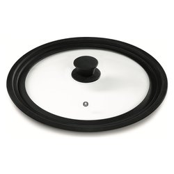 Coperchio pentola Vetro multidiametro 16-18-20 mm con foro vapore BLACK 1333