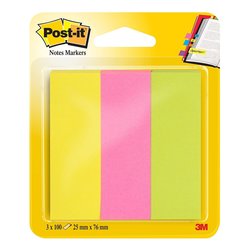 Segnapagina adesivi 671 3 pads da 100 ff carta PEFC riposizionabile (2,5x7,6cm) 3M Colori assortiti 7100172770