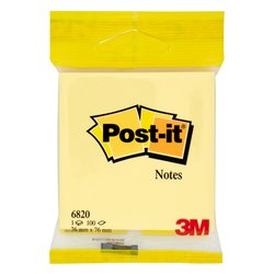 Notes adesivi 6820 riposizionabili 100 ff carta PEFC (7,6x7,6cm) 3M Giallo 7100172243