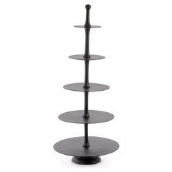 Alzata (63x152cm) Decorativa 5 piani MALLET Nero 0184872