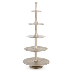 Alzata (63x152cm) Decorativa 5 piani MALLET Argento 0184871