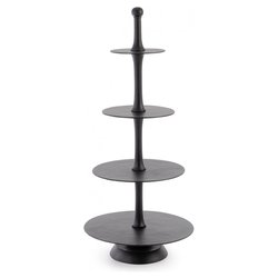 Alzata (55x123cm) Decorativa 4 piani MALLET Nero 0184868