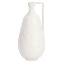 Vaso Alluminio (16,5x16x35cm) bottiglia decorativa HISAR Bianco 0187053