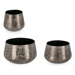 Set porta vasi piante 3 pz LATHE Antracite 0184197