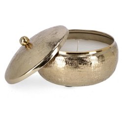 Candela con coperchio (18x7,5cm) LATHE Oro 0184335