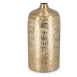 Vaso Alluminio (18,5x38cm) Bottiglia decorativa LATHE Oro 0184222
