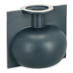 Vaso Ceramica (20x17x18cm) Bottiglia decorativa IZUMO Blu 0502180