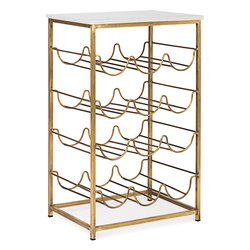 Porta bottiglie 12 posti MARMOL Ottone anticato e Bianco 0746697