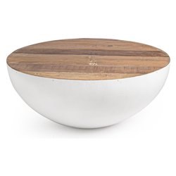 LANCASTER Tavolino Bianco (90cm)