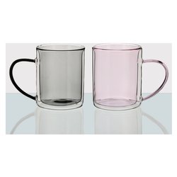 Set tazze 2 pz Mug RIO Rosa e Grigio BG21175PG