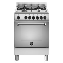 Cucina gas 4 zone Forno elettrico AMERICANA AMN664EXV 24 Inox Classe A (59,5x60x85,3cm)