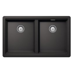 Lavello 2 vasche (75x45,6cm) BROOKLYN Nero assoluto Ruvido opaco BYKN200A13