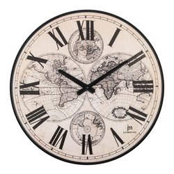 Image of Orologio da parete (40cm) Emisferic Roman JUSTAMINUTE Nero 21561 cod094