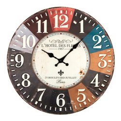 Image of Orologio da parete (40cm) Hotel des Fleurs JUSTAMINUTE Multicolor 21555 cod094