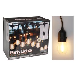 Catena luminosa 20 luci - LED PARTY LIGHTS D.5 cm Prolungabile Warm White Nero (1250 cm) IP44 LG1000020