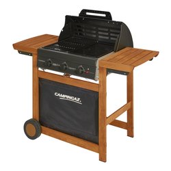 Image of Barbecue GPL e Metano Adelaide 3 Woody DualGas con griglia, piastra, forno Noce e Nero 2218751 cod094