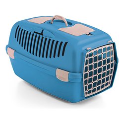 Trasportino gatti, cani taglia piccola (36x55x35cm) GULLIVER 2 Azzurro 99800