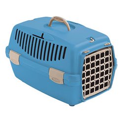 Trasportino gatti, cani taglia mini (32x48x31cm) GULLIVER 1 Azzurro 97984