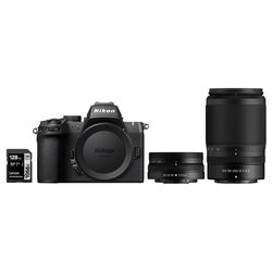 Fotocamera mirrorless 20,9Mpx APS C Z50 II Kit NIKKOR Z DX 16 50mm f/3.5 6.3 VR + NIKKOR Z DX 50 250mm f/4.5 6.3 VR + SD Lexar 128GB Black NMZ752