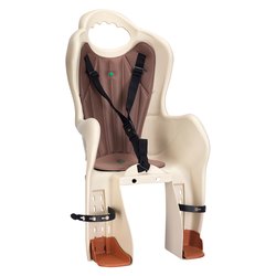 Seggiolino bici posteriore per portapacchi max 22 Kg ELIBAS P Beige e Marrone